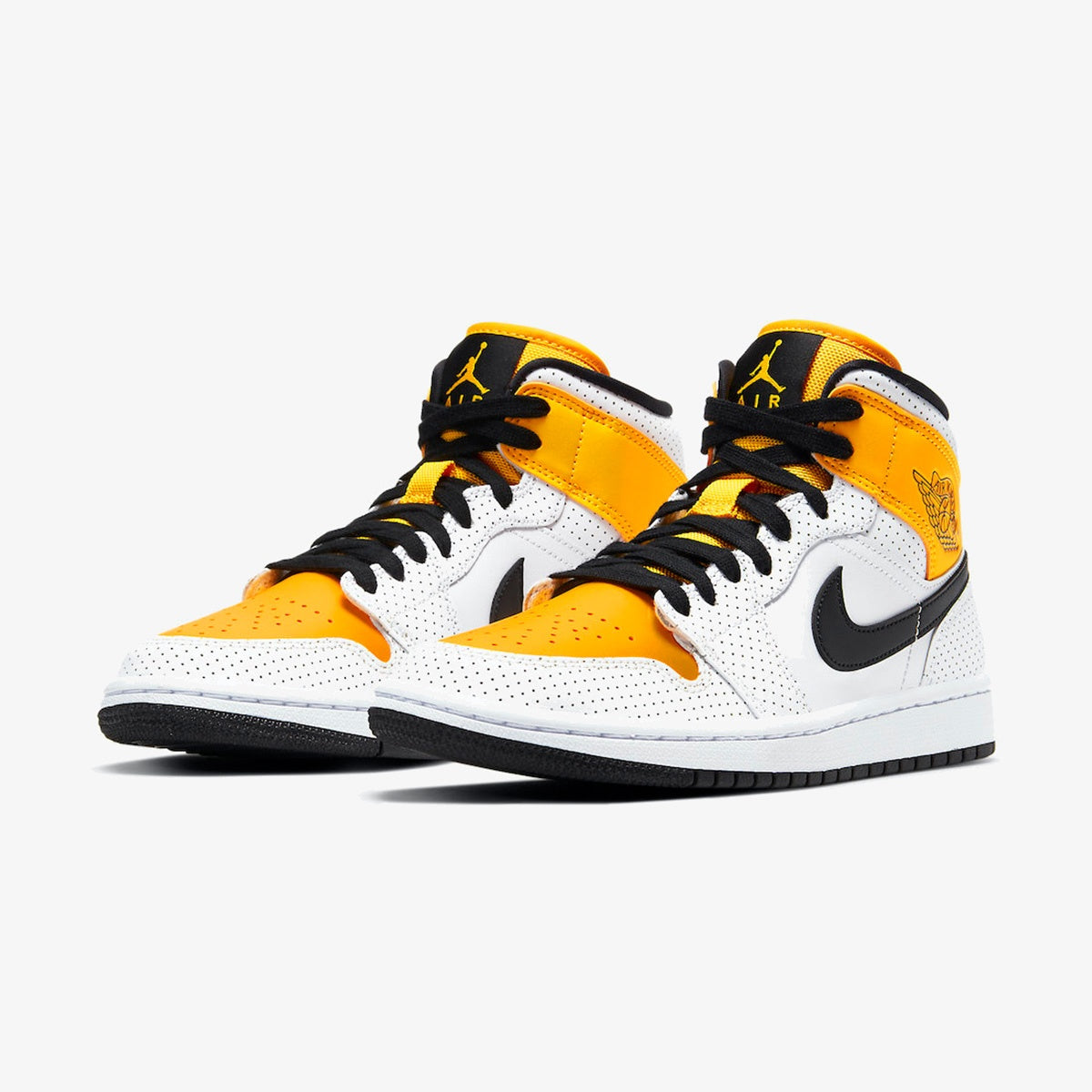 Wmns Air Jordan 1 Mid ‘Perforated – White University Gold’
